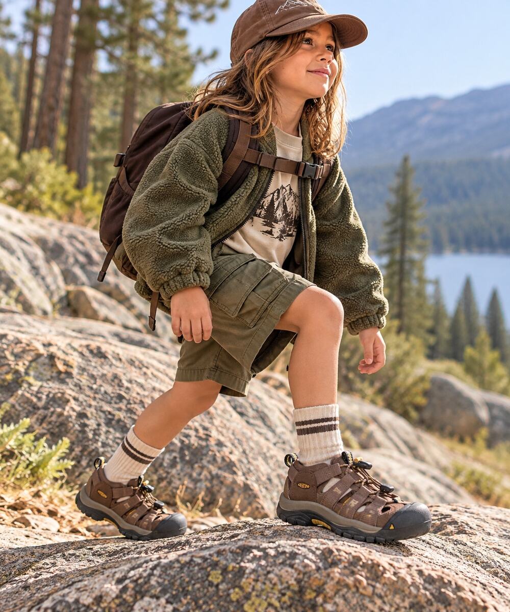 KEEN Kids Size 2 Brown Closed Toe Hiking Sport Sandals Outdoor Trail Gorpcore